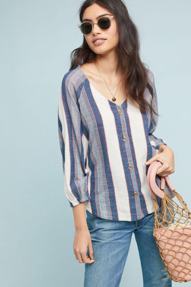 Cloth & Stone Chambray Striped Buttondown #2