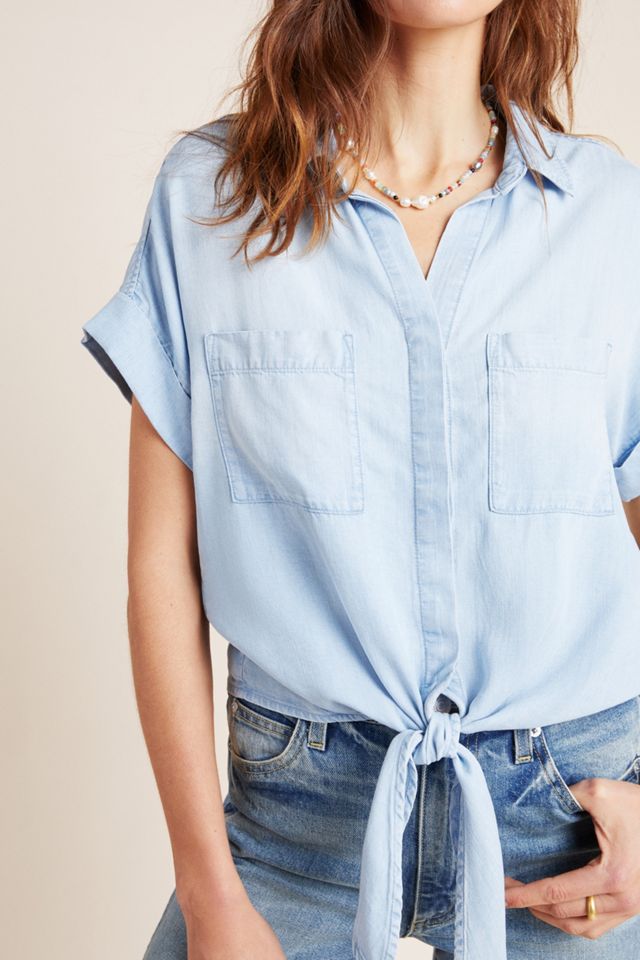 Cloth & Stone Tie-Front Chambray Buttondown #2