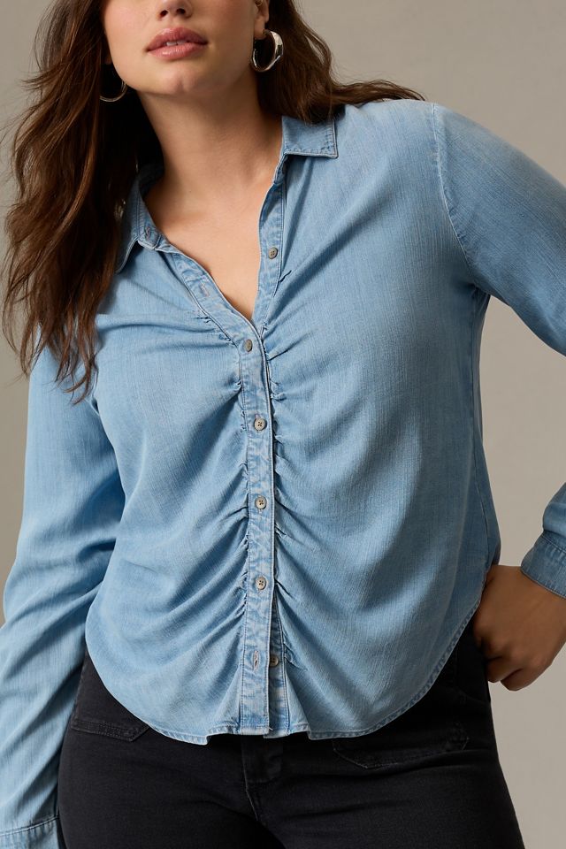 Cloth & Stone Shirred Buttondown Shirt #7