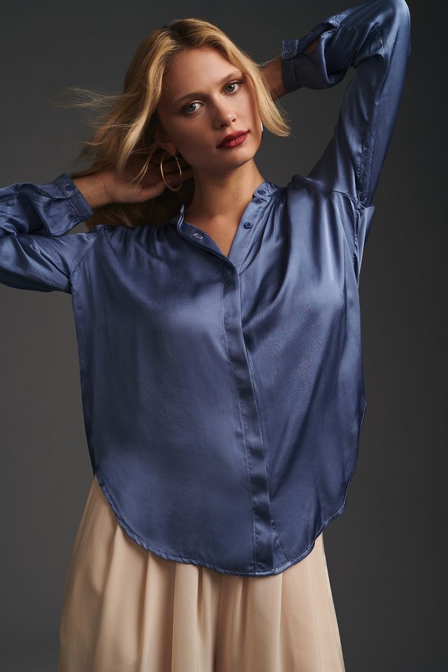 Bella Dahl Smocked Satin Blouse