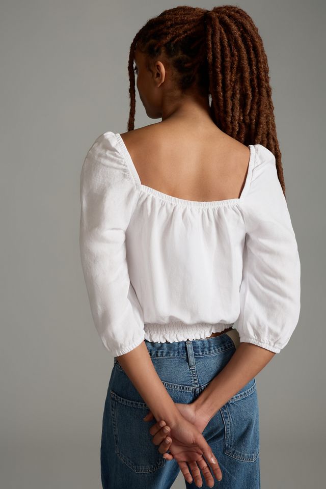 Cloth & Stone Square-Neck Smocked Blouse #1