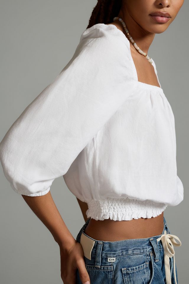 Cloth & Stone Square-Neck Smocked Blouse #2