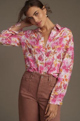 Cloth & Stone Printed Buttondown Shirt In Multicolor