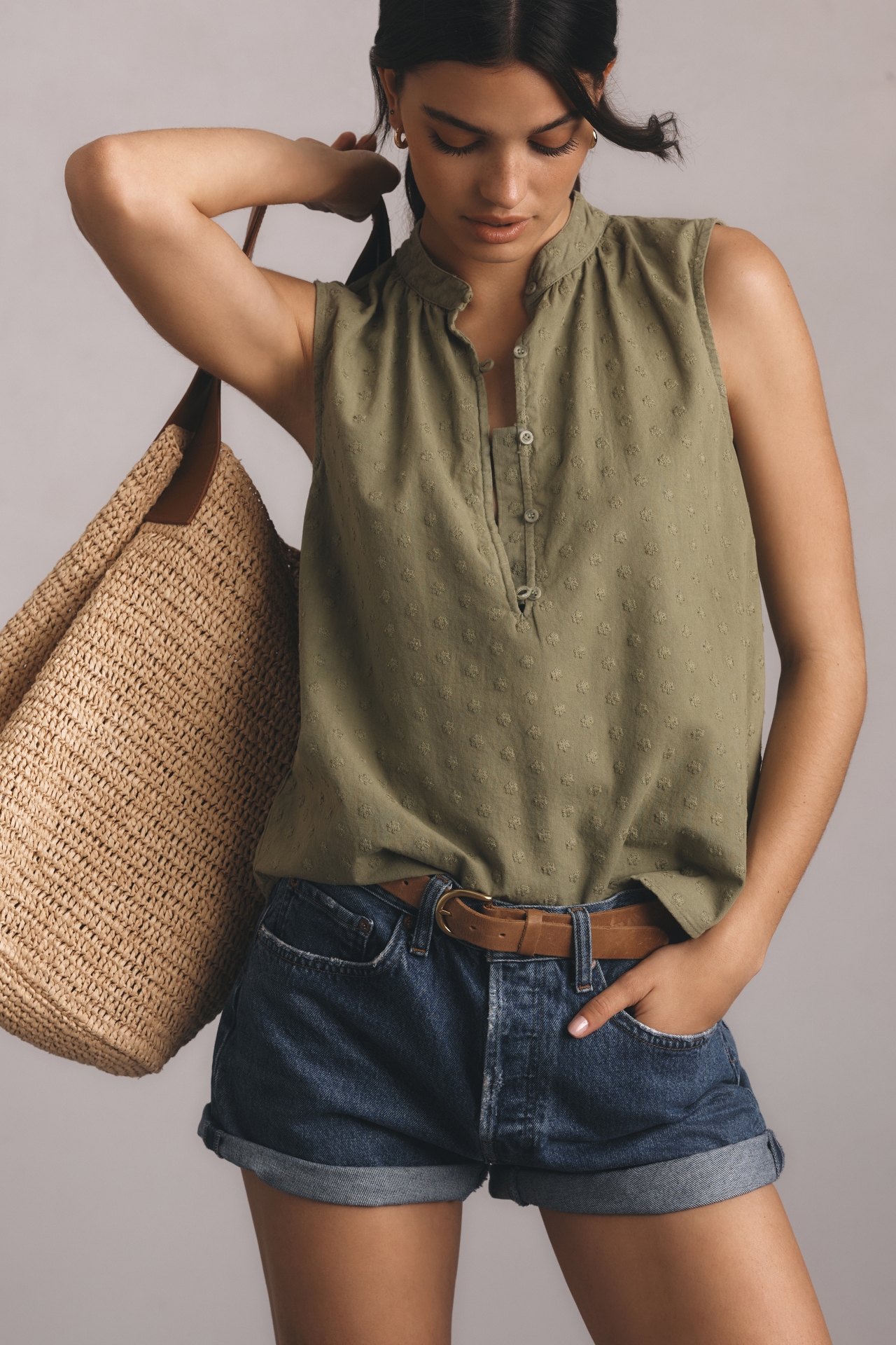 Cloth & Stone Textured Henley Tank