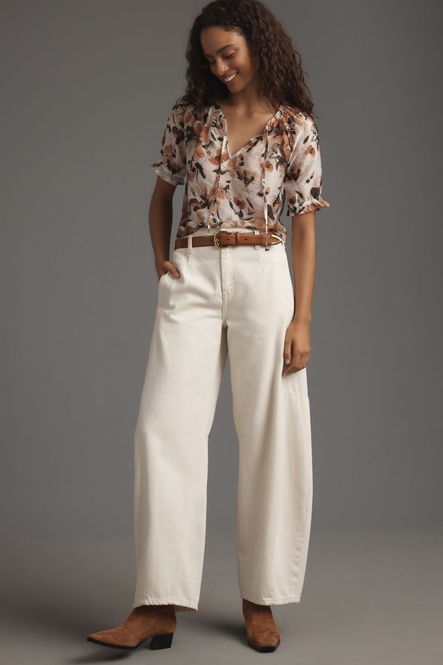 Cloth & Stone Short-Sleeve Ruffle Tie-Neck Top #3