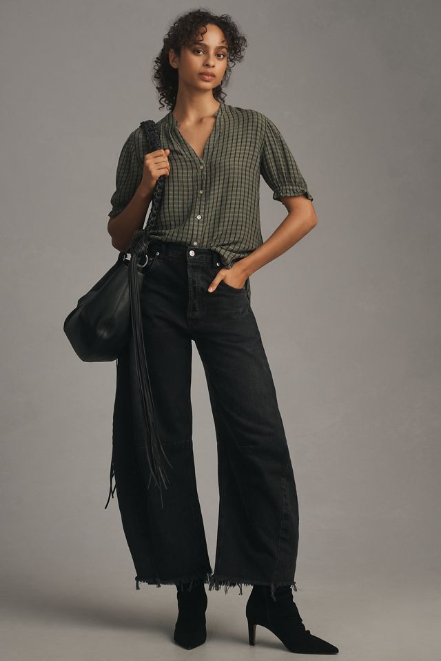 Cloth & Stone Puff-Sleeve Linen Buttondown Top | Anthropologie