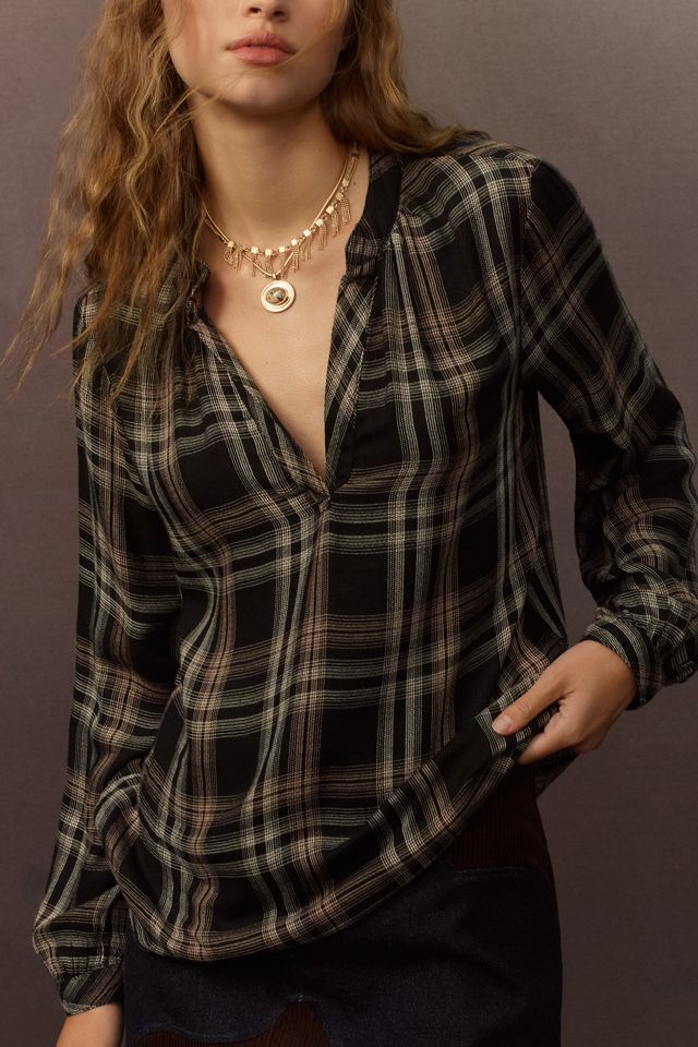 Cloth & Stone Long-Sleeve Henley Blouse | Anthropologie