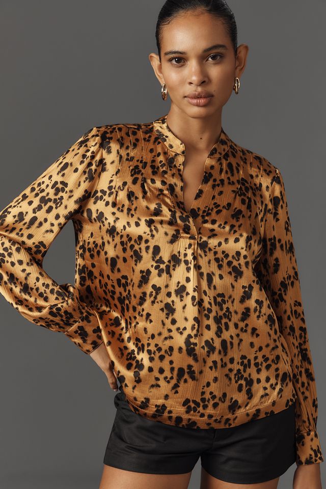 Cloth & Stone Animal Print Henley Top #3