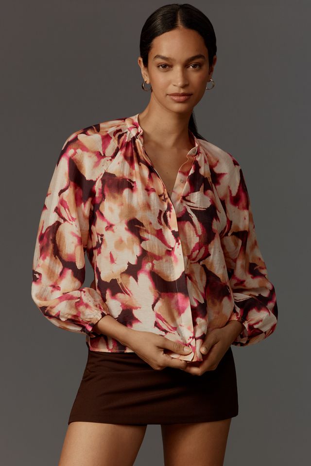Cloth & Stone Long-Sleeve Peasant Henley Top #3
