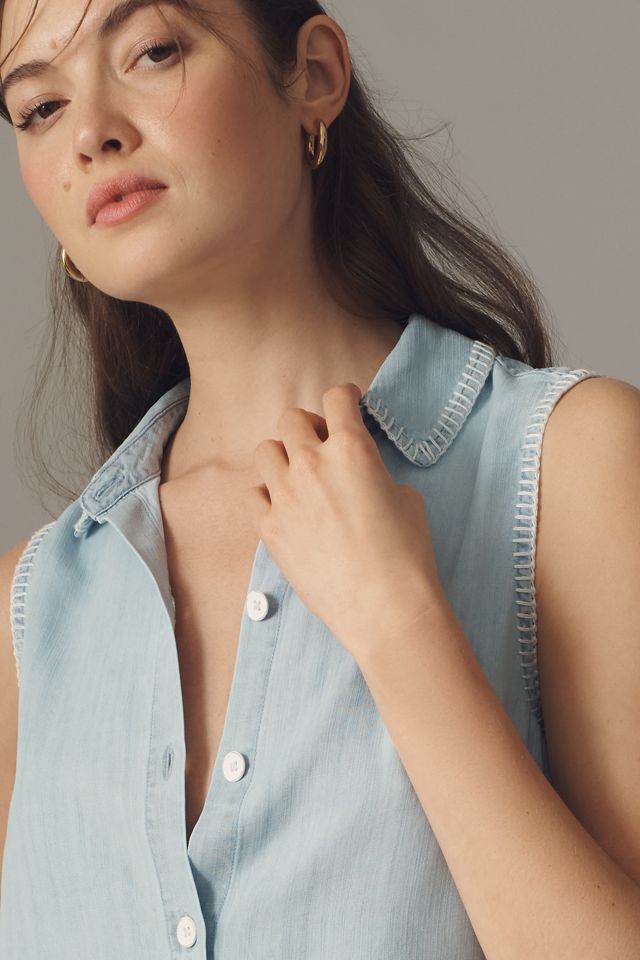 Blusa sin Mangas Cloth & Stone con Puntada de Manta #3