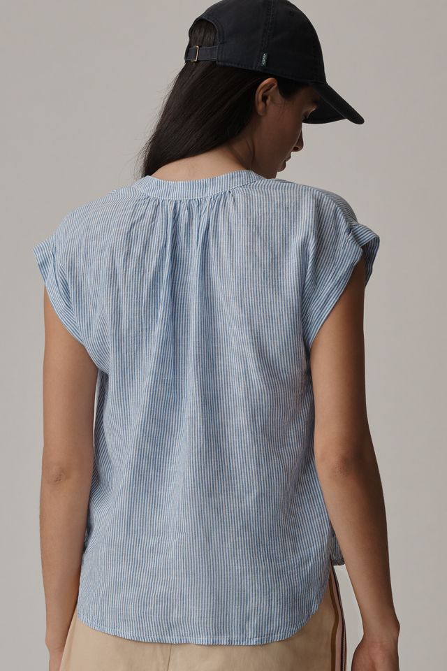 Cloth & Stone Cap-Sleeve Henley Popover Blouse #1