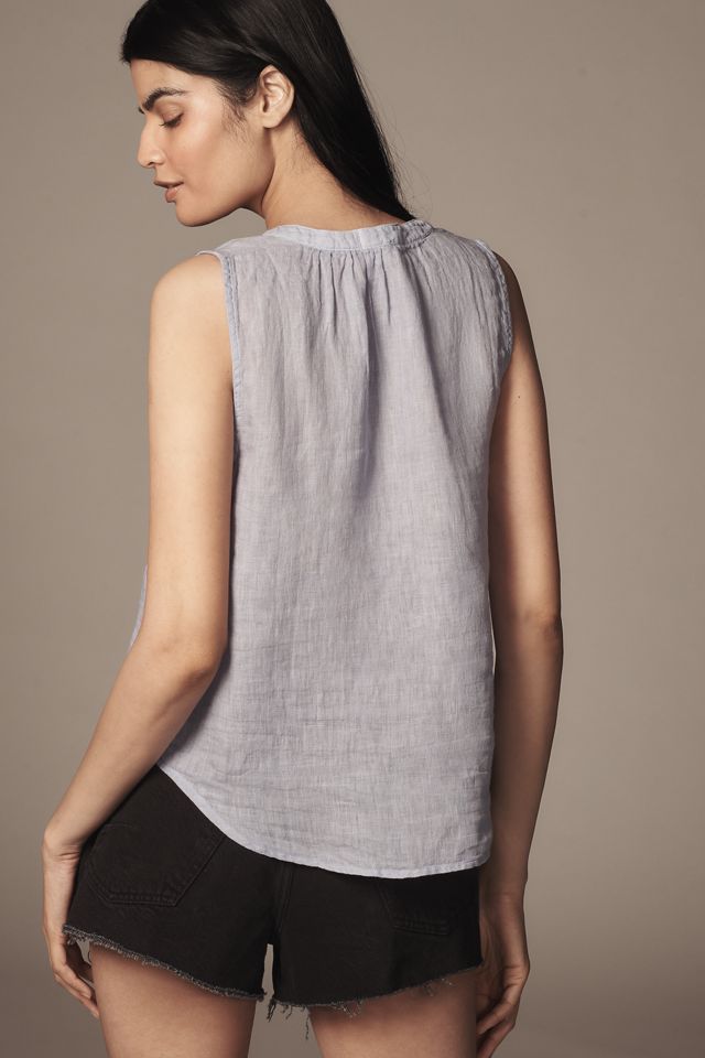 Cloth & Stone Linen Shirred-Shoulder Tank #1