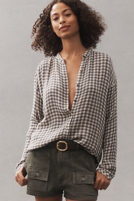 Cloth & Stone Shirred Henley Top