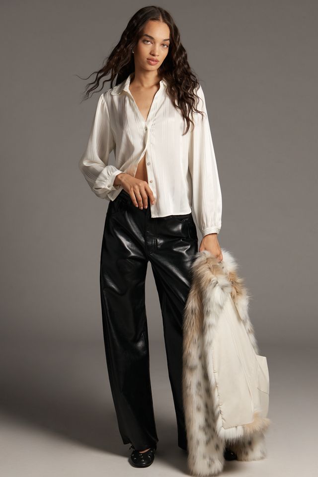 Cloth & Stone Silky Collared Buttondown Blouse #3