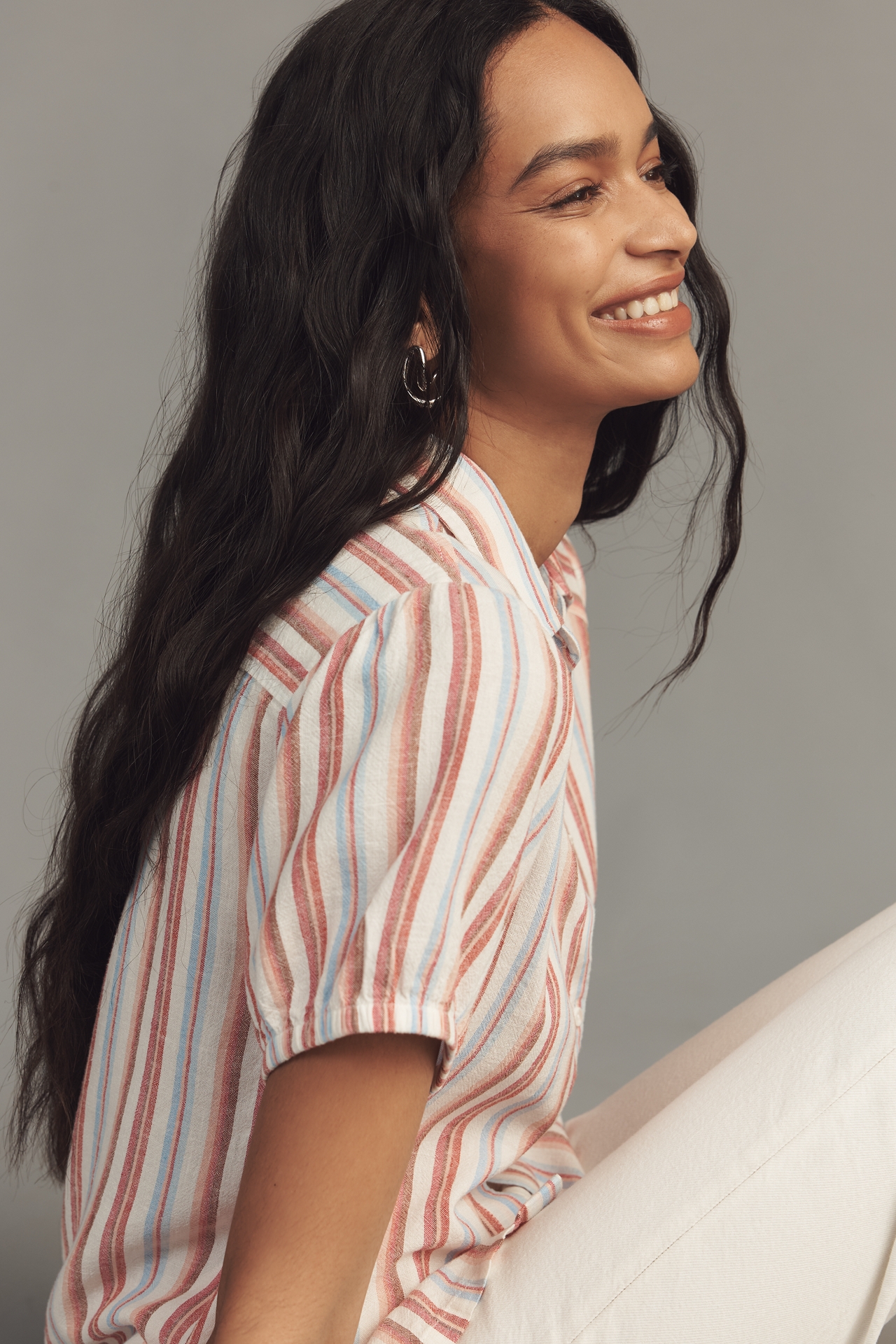 Cloth & Stone Puff-Sleeve Buttondown Top