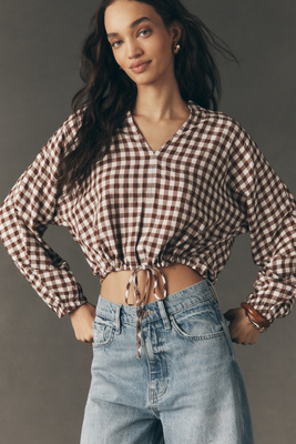 Cloth & Stone Cinched Waist V-Neck Top