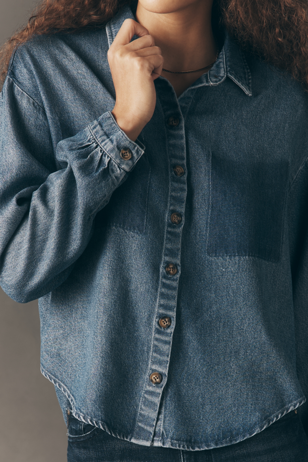 Cloth & Stone Shadow Pocket Denim Buttondown Shirt
