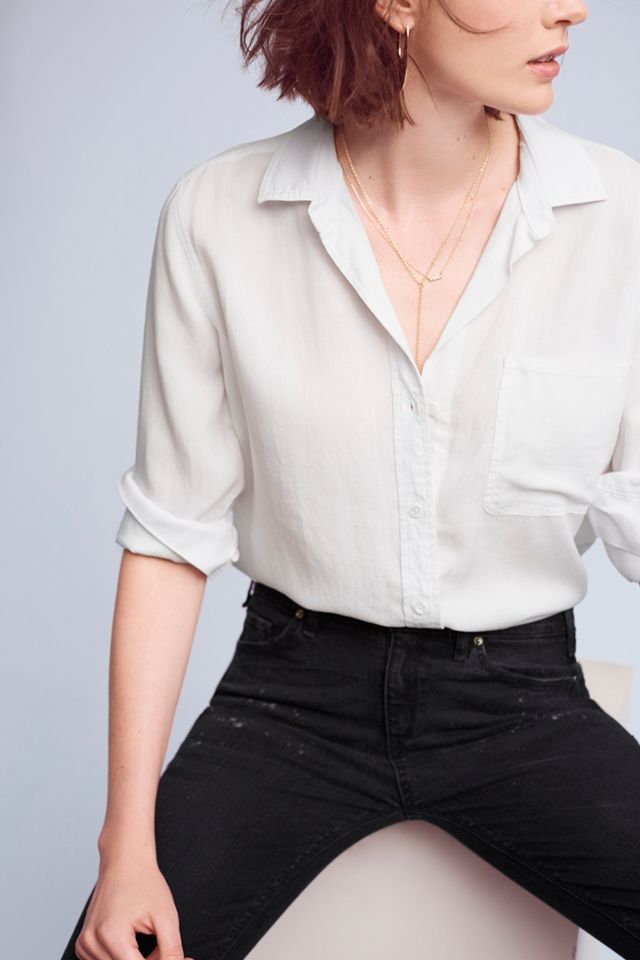Frayed-Hem Buttondown