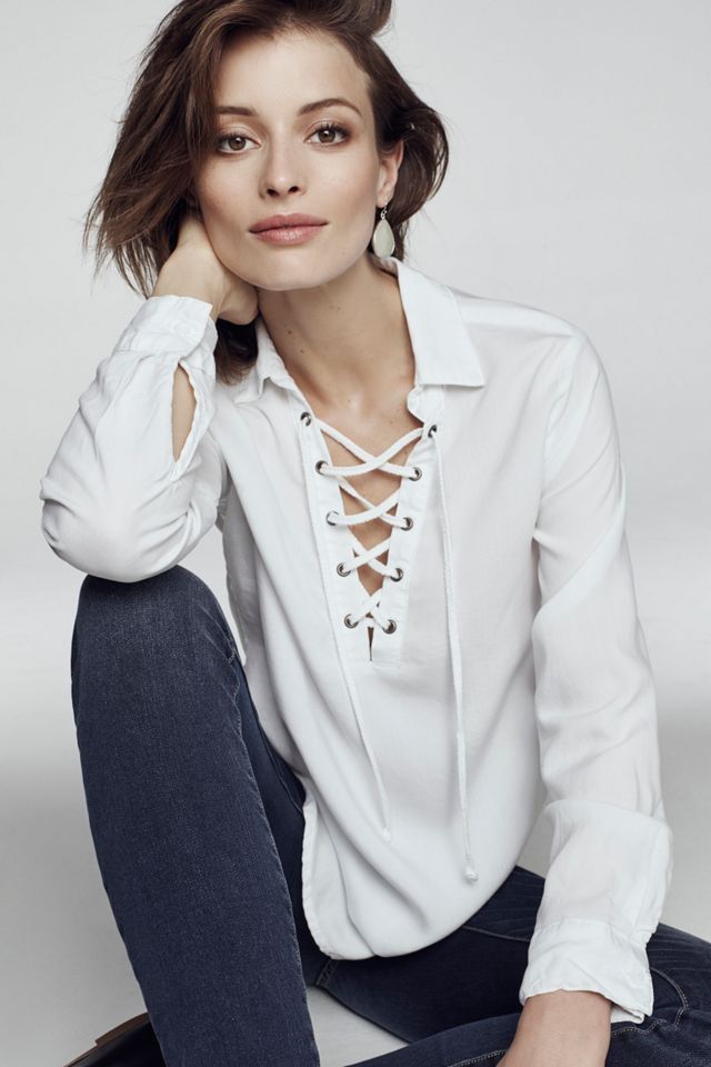 Lace-Up Henley #1