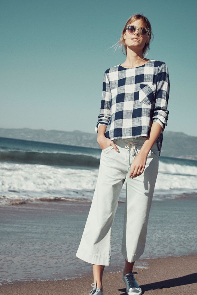 Gingham Button-Back Top #3