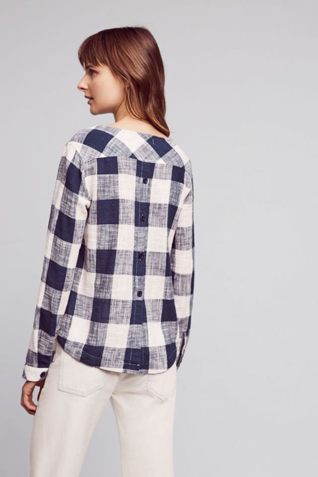 Gingham Button-Back Top #1