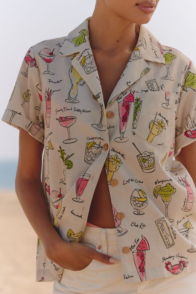 Rachel Antonoff James Linen Blend Short-Sleeve Top #2