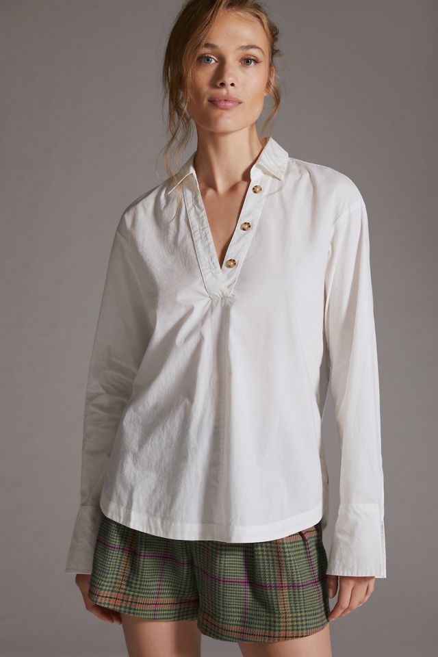 By Anthropologie Henley Popover Shirt #4