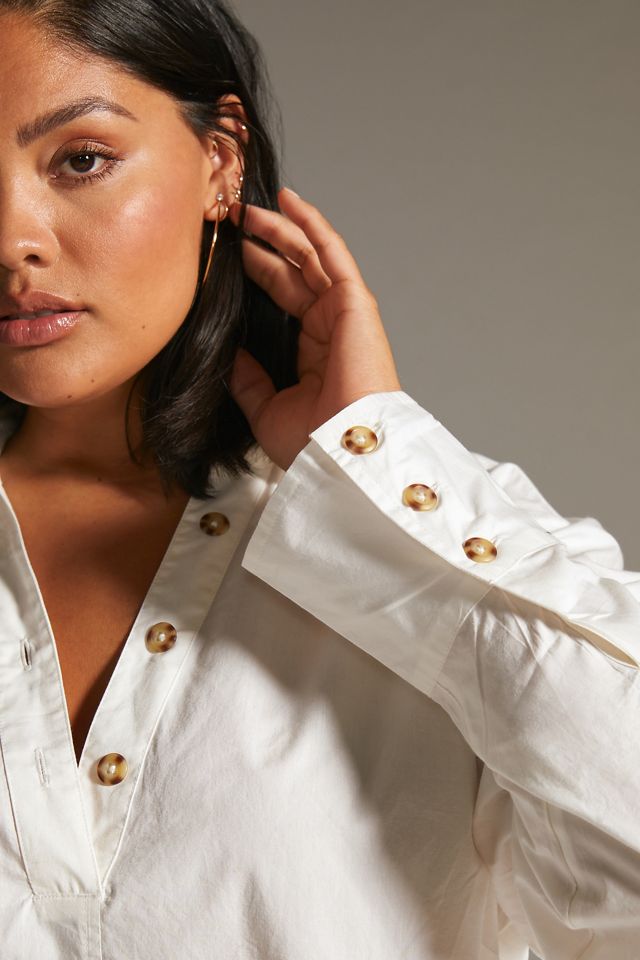 By Anthropologie Henley Popover Shirt #6