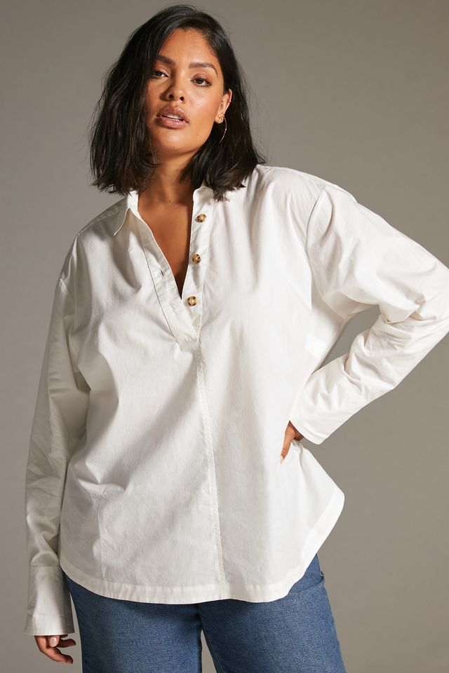 By Anthropologie Henley Popover Shirt #8