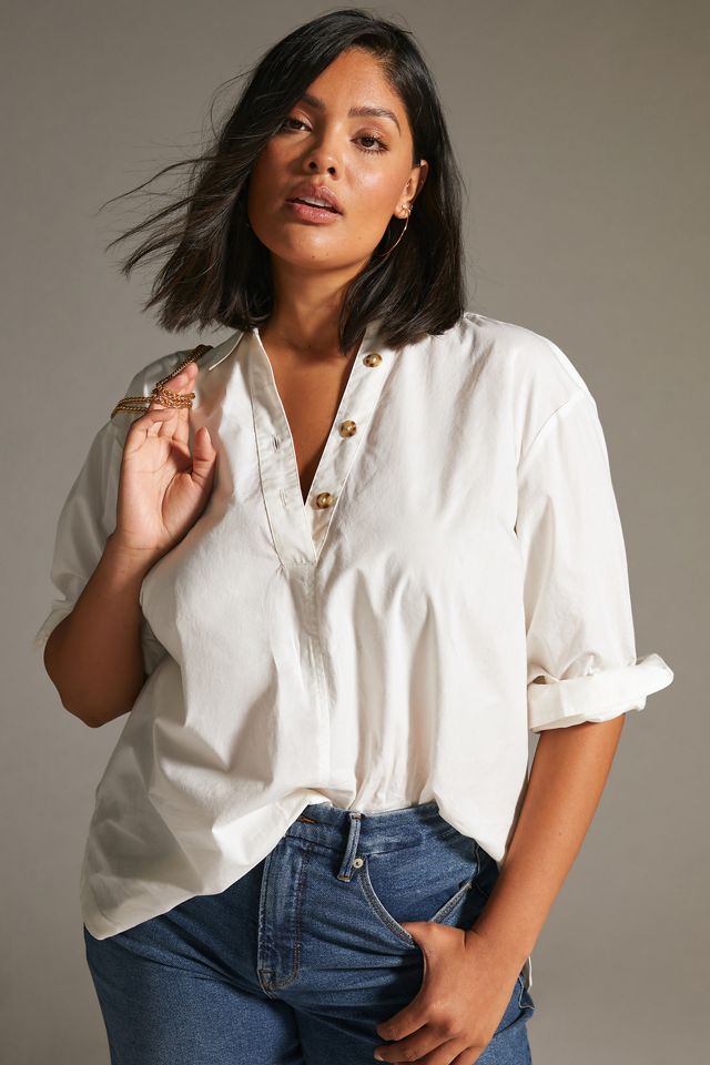 By Anthropologie Henley Popover Shirt #5