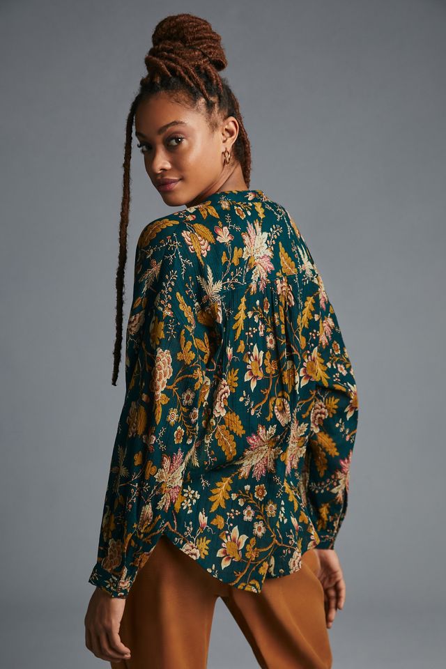 The Tavi Tie-Neck Buttondown Blouse by Pilcro #1