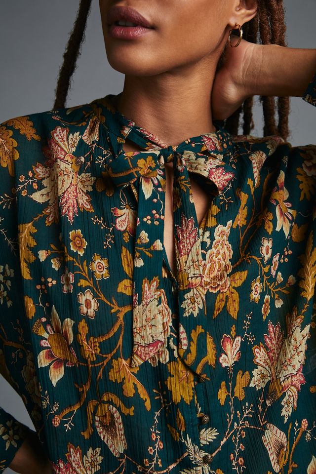 The Tavi Tie-Neck Buttondown Blouse by Pilcro #3