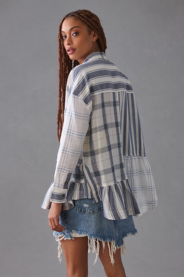 Pilcro Buttondown Flounce Shirt #1