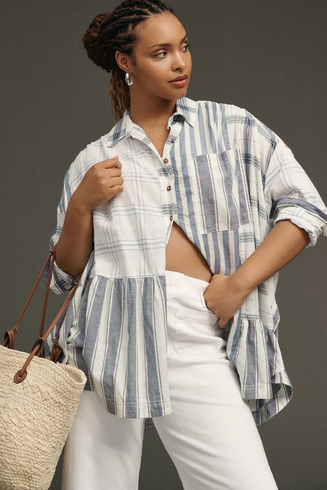 Pilcro Buttondown Flounce Shirt #5