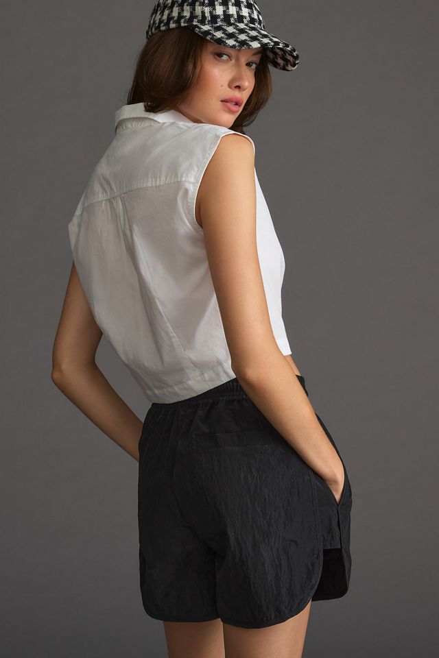 T-shirt court à mancherons en coton Maeve #1