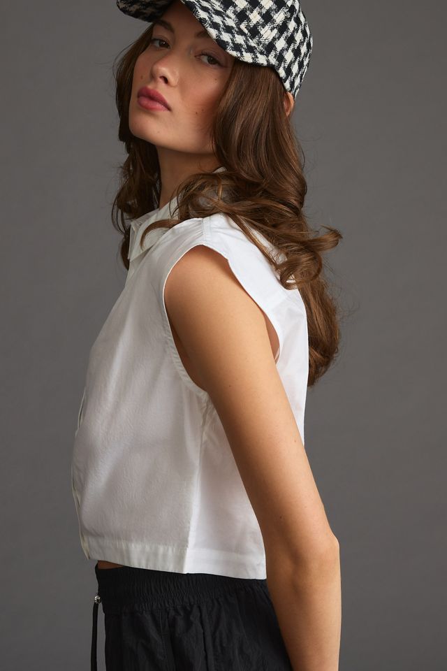 T-shirt court à mancherons en coton Maeve #3