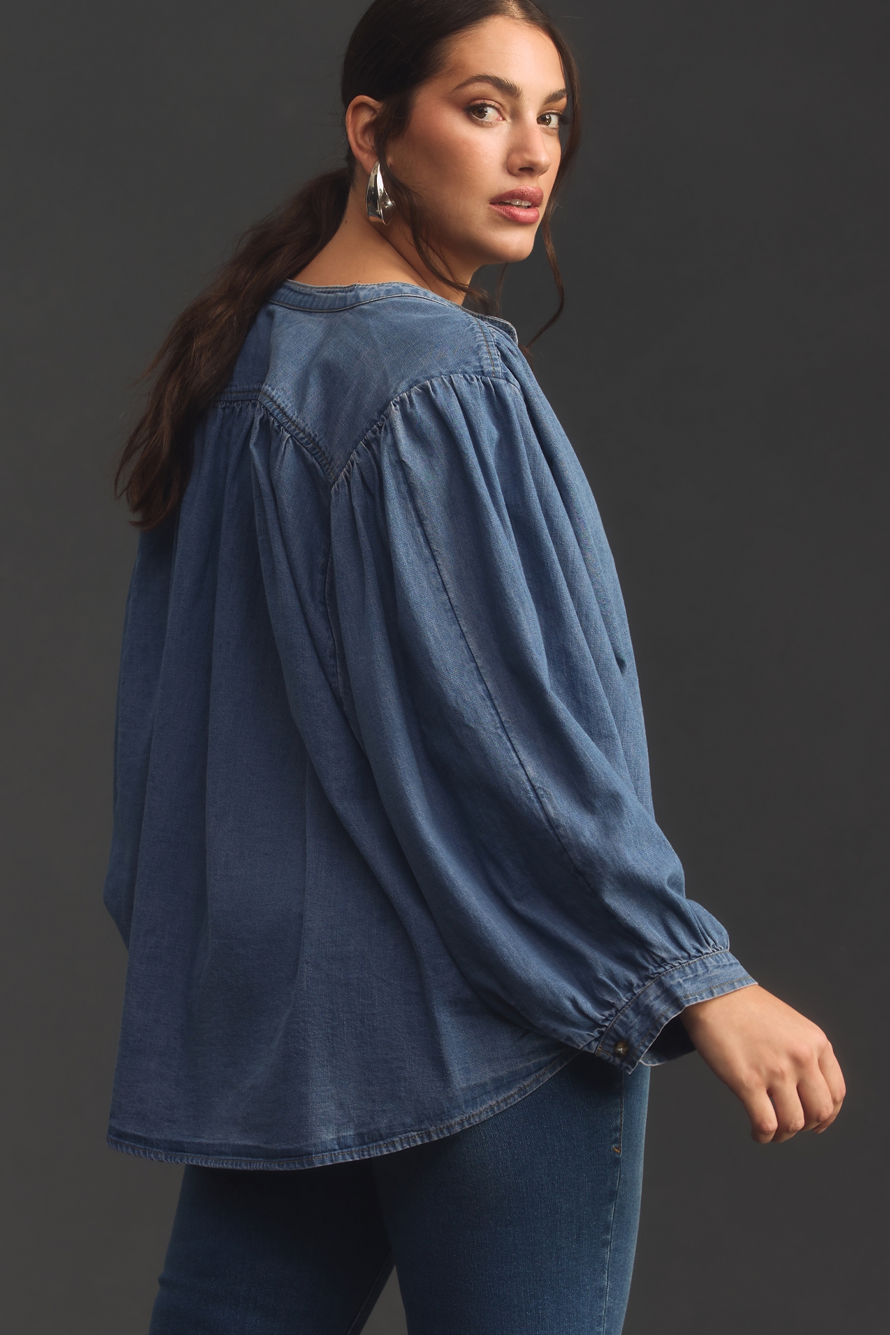 The Sidney Batwing Blouse by Pilcro: Chambray Edition