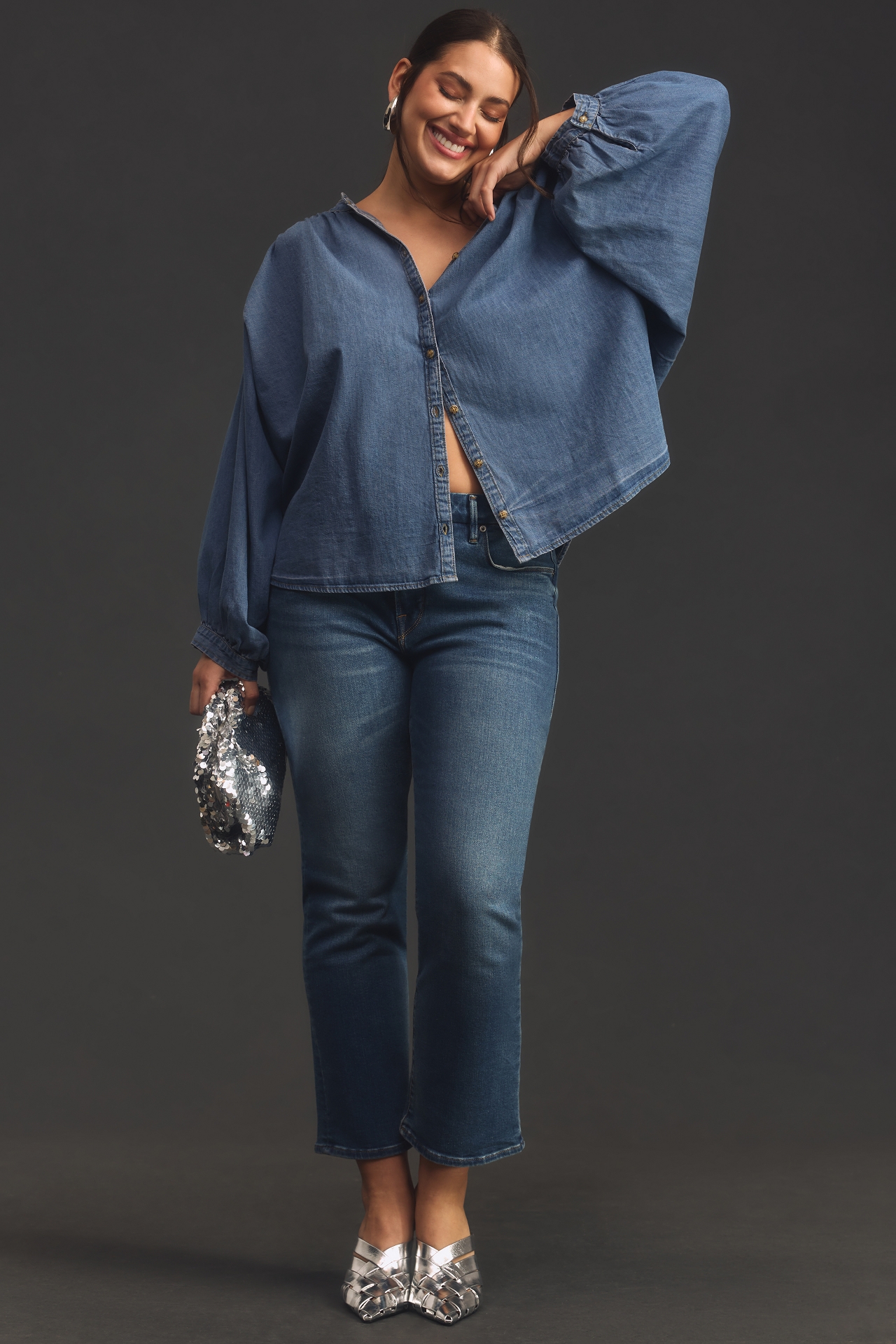 The Sidney Batwing Blouse by Pilcro: Chambray Edition