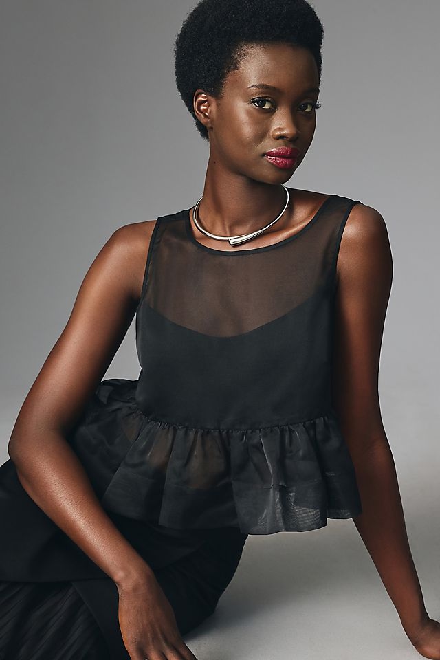 Maeve Top in Black Organza Maeve Top in Black Organza
