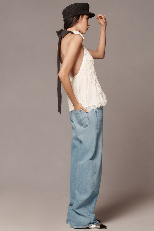 Maeve Sheer Rosette Smocked Blouse #3