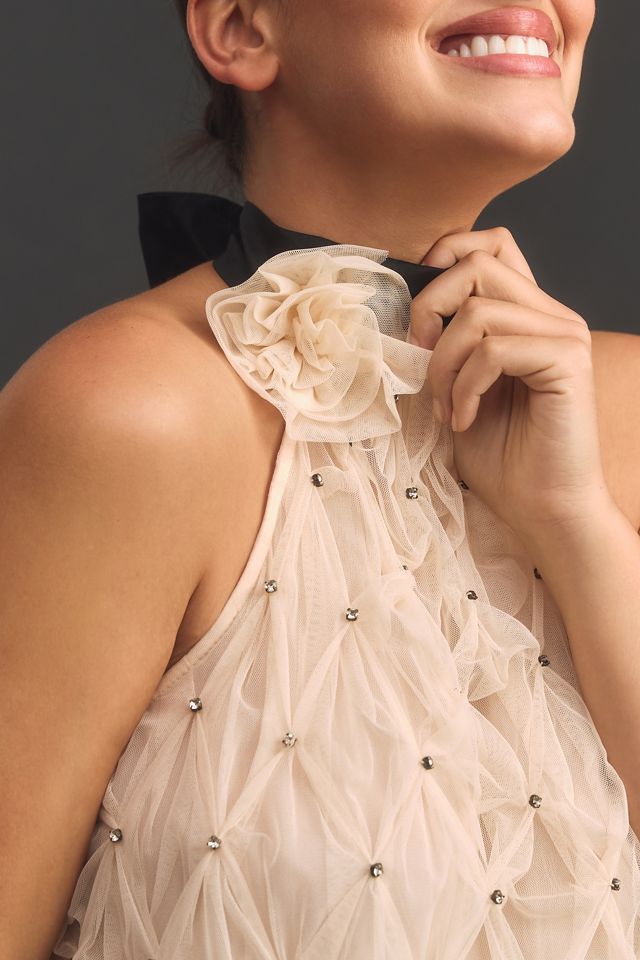 Maeve Sheer Rosette Smocked Blouse #6