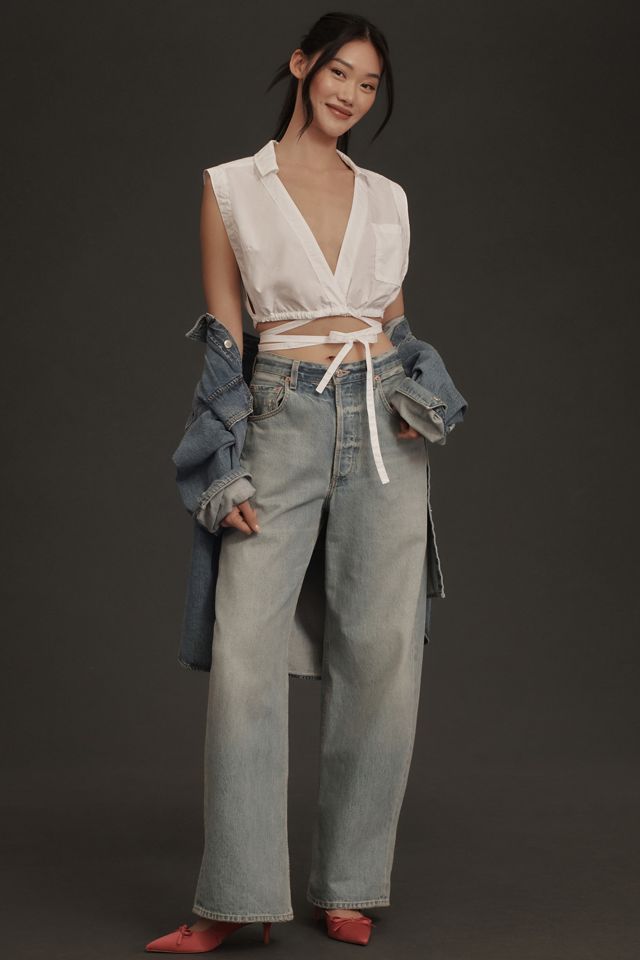 Pilcro Sleeveless Wrap Crop Blouse #2