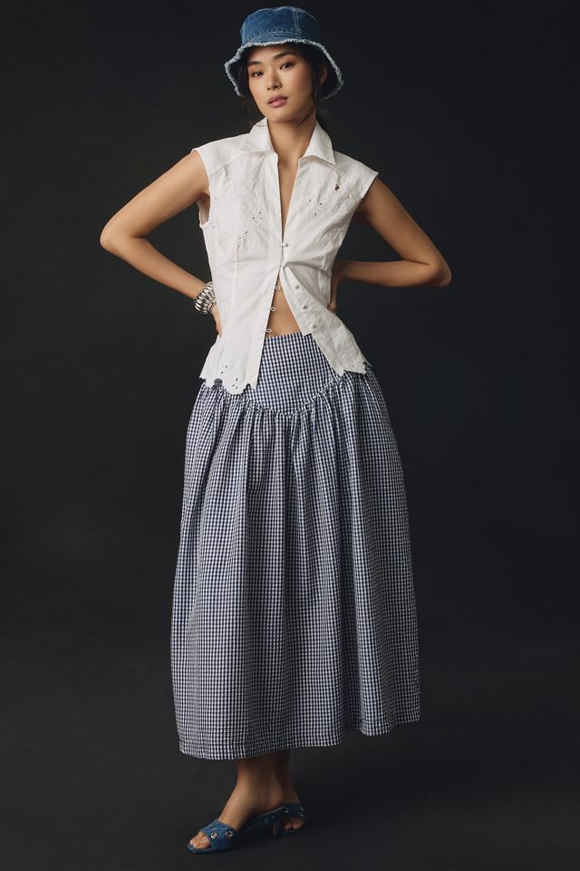 Maeve Sleeveless Floral Embroidered Buttondown Blouse #2