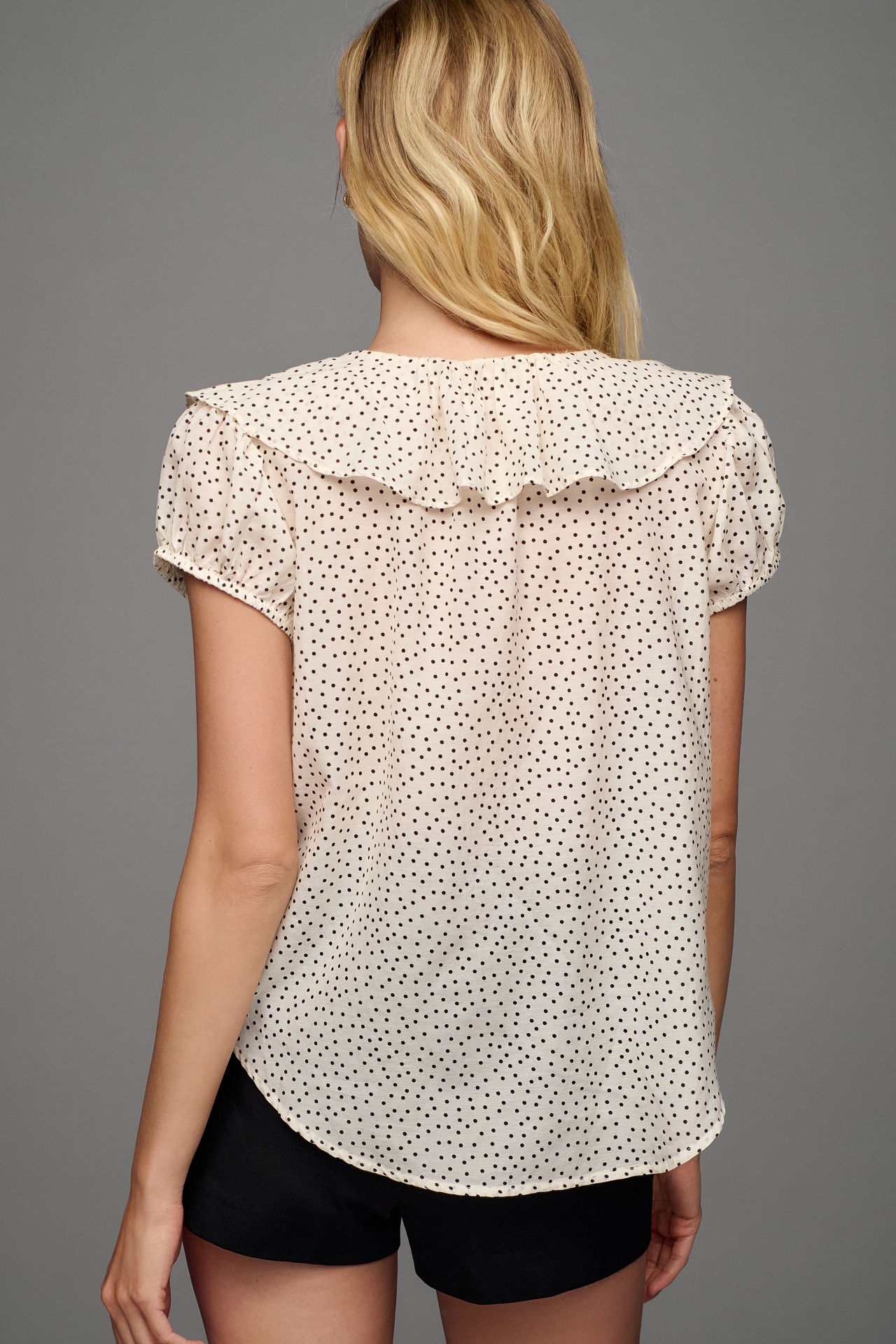 Maeve Puff-Sleeve Ruffled Top