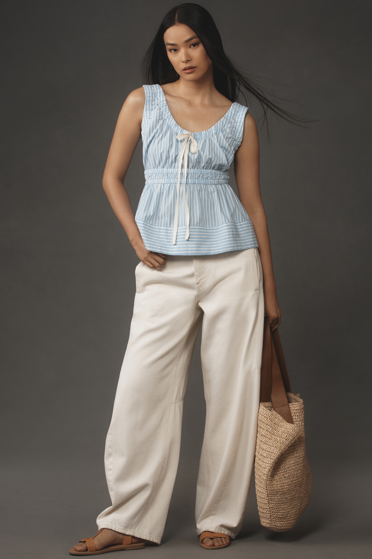 By Anthropologie Sleeveless Smocked Top