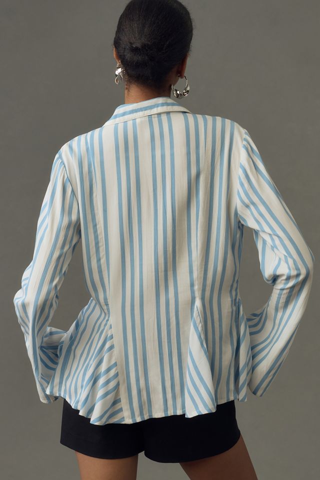 Maeve Long-Sleeve Tie-Front Blouse #1