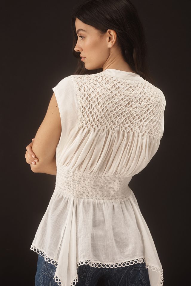 By Anthropologie Lace Hanky-Hem Top | Anthropologie