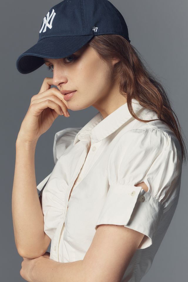 Maeve French-Cuffed Short-Sleeve Buttondown Blouse #3