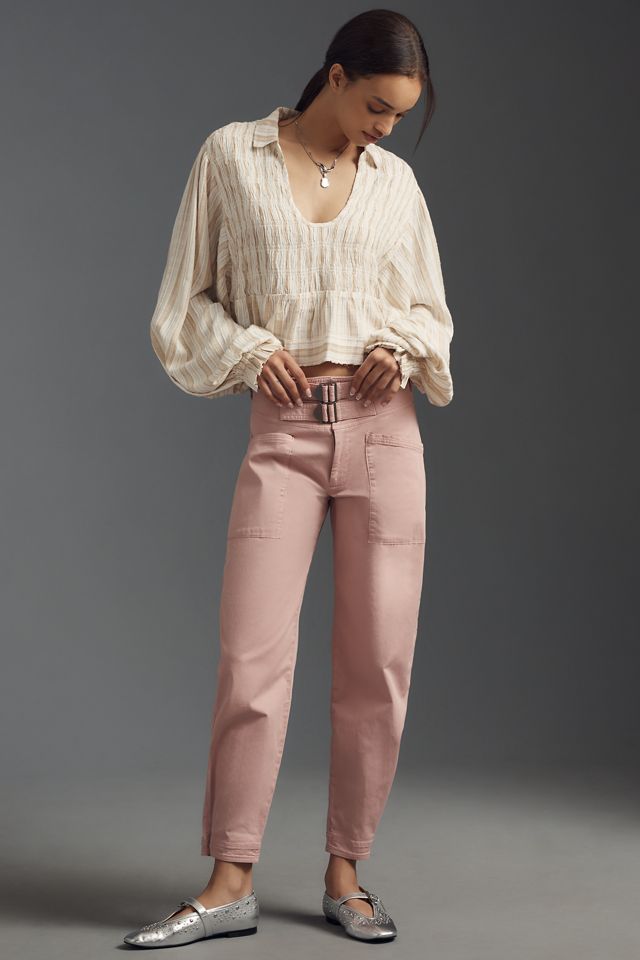 By Anthropologie Balloon-Sleeve Scoop-Neck Collared Blouse #1