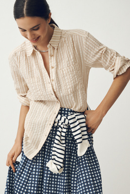 The Hadley Relaxed Buttondown Shirt by Pilcro​: Striped Edition product page